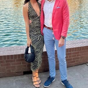 Zara Black and Green Halter Dress